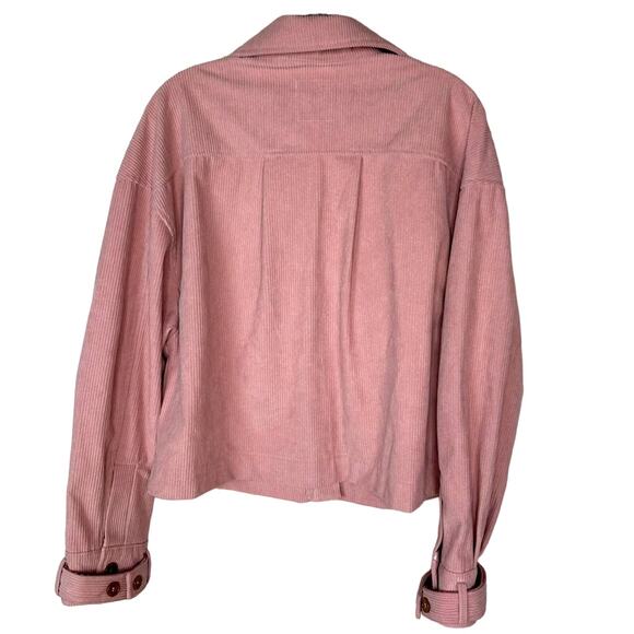 Avec Les Filles Pink Corduroy Trucker Style Cropped Jacket - Picture 12 of 12
